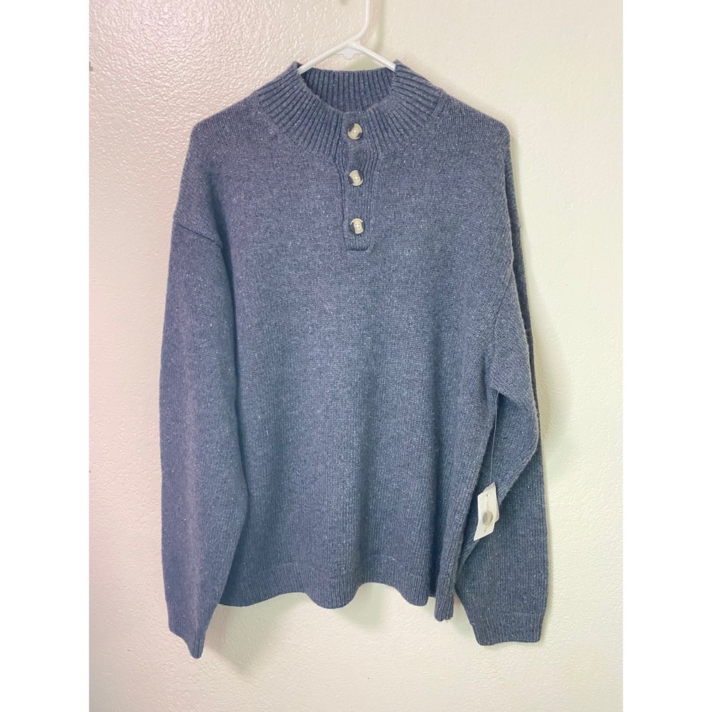 Lucky Brand Mens Henley Sweater NWT Mock Neck Button Pullover Size XL